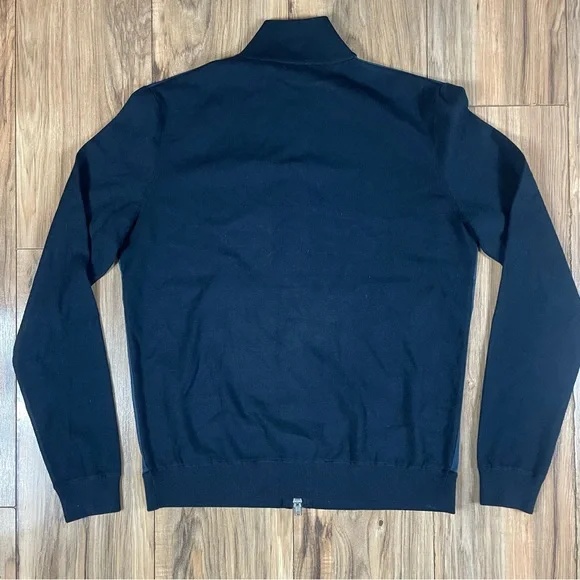 Theory Tech Zip Cardigan Sweater Two Way Full Zip Navy Men’s Size Small